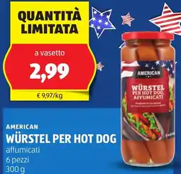 ALDI American würstel per hot dog offerta