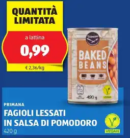 ALDI Primana fagioli lessati in salsa di pomodoro offerta
