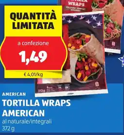 ALDI American tortilla wraps american offerta