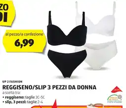 ALDI UP 2 FASHION Reggiseno/slip 3 pezzi da donna offerta