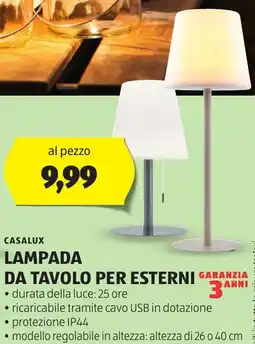 ALDI CASALUX Lampada da tavolo per esterni offerta
