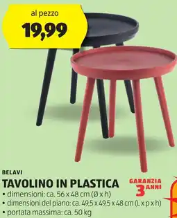 ALDI BELAVI Tavolino in plastica offerta