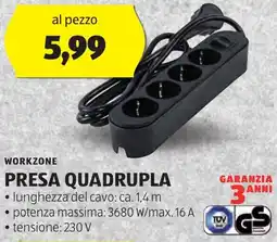 ALDI WORKZONE Presa quadrupla offerta