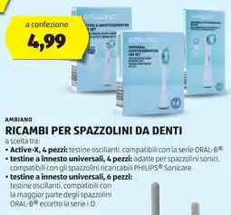 ALDI AMBIANC Ricambi per spazzolini da denti offerta