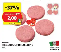 ALDI IL PODERE Hamburger di tacchino offerta