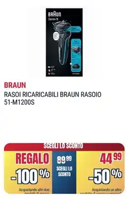 Trony BRAUN RASOI RICARICABILI BRAUN RASOIO 51-M1200S offerta