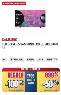 Trony SAMSUNG LED OLTRE 65 SAMSUNG LCD UE 98DU9070 98 offerta