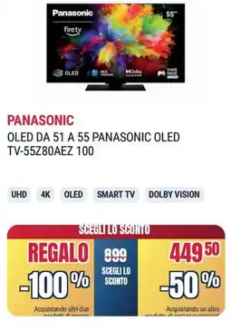 Trony PANASONIC OLED DA 51 A 55 PANASONIC OLED TV-55Z80AEZ 100 offerta