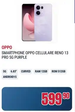 Trony OPPO SMARTPHONE OPPO CELLULARE RENO 13 PRO 5G PURPLE offerta