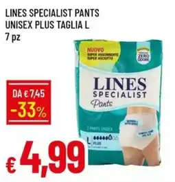 IperFamila Lines specialist pants unisex plus taglia L offerta