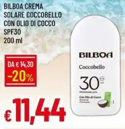 IperFamila Bilboa crema solare coccobello con olio di cocco SPF30 offerta