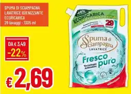 IperFamila Spuma di sciampagna lavatrice igienizzante ecoricarica offerta