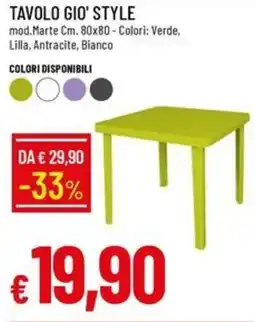 IperFamila Tavolo GIO' STYLE offerta