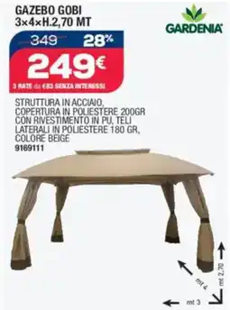 Bricofer Gazebo gobi 3x4×h.2,70 mt GARDENIA offerta