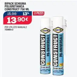 Bricofer Bipack schiuma poliuretanica construct offerta