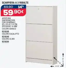 Bricofer Scarpiera a 3 ribalte offerta