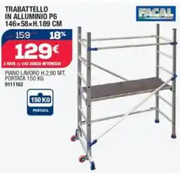 Bricofer FACAL Trabattello in alluminio p6 146x58xh.189 cm offerta