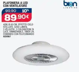 Bricofer Bion plafoniera a led con ventilatore offerta