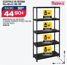 Bricofer Scaffale in resina 90x40×h.180 cm TOOMAX offerta
