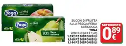 Supermercati Gulliver Succhi di frutta alla pesca/pera/ albicocca YOGA offerta