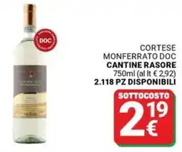 Supermercati Gulliver Cortese monferrato doc CANTINE RASORE offerta