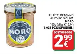 Supermercati Gulliver Filetti di tonno all'olio d'oliva MORO offerta