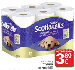 Supermercati Gulliver Carta igienica scottonelle SCOTTEX 12 rotoli offerta