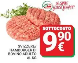Supermercati Gulliver Svizzere/ hamburger di bovino adulto offerta