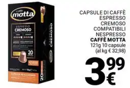 Supermercati Gulliver Capsule di caffè espresso cremoso compatibili nespresso CAFFÈ MOTTA offerta