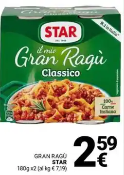 Supermercati Gulliver Gran ragù STAR offerta