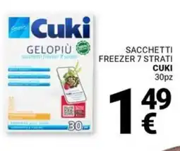 Supermercati Gulliver Sacchetti freezer 7 strati CUKI 30pz offerta
