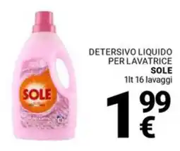 Supermercati Gulliver Detersivo liquido per lavatrice SOLE offerta