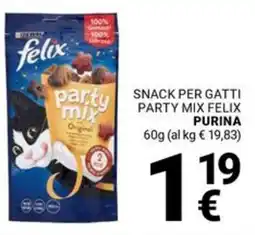 Supermercati Gulliver Snack per gatti party mix felix PURINA offerta