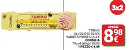 Supermercati Gulliver Tonno all'olio di oliva varietà pinne gialle CONSILIA offerta