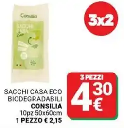 Supermercati Gulliver Sacchi casa eco biodegradabili CONSILIA offerta