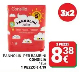 Supermercati Gulliver Pannolini per bambini CONSILIA 18pz offerta