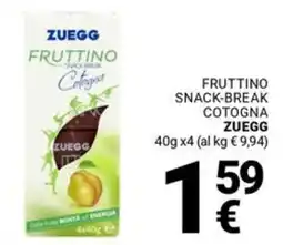 Supermercati Gulliver Fruttino snack-break cotogna ZUEGG offerta