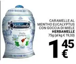 Supermercati Gulliver Caramelle al mentho eucalyptus HERBAMELLE con goccia di miele offerta