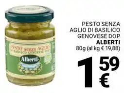 Supermercati Gulliver Pesto senza aglio di basilico genovese dop ALBERTI offerta