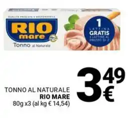 Supermercati Gulliver Tonno al naturale RIO MARE offerta