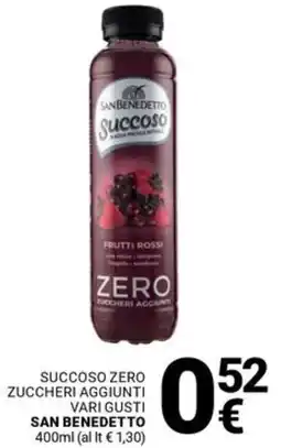 Supermercati Gulliver Succoso zero zuccheri aggiunti vari gusti SAN BENEDETTO offerta