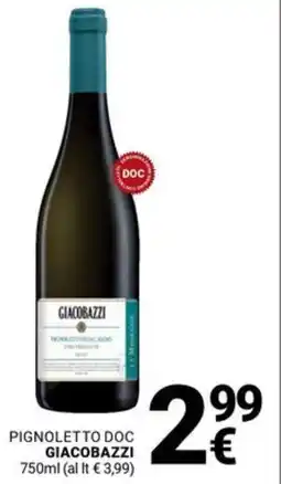 Supermercati Gulliver Pignoletto doc GIACOBAZZI offerta