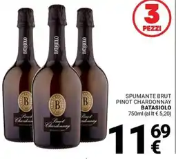 Supermercati Gulliver Spumante brut pinot chardonnay BATASIOLO offerta