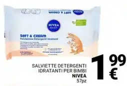 Supermercati Gulliver Salviette detergenti idratanti per bimbi NIVEA 57pz offerta