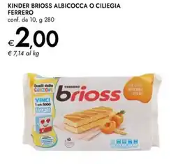 Bennet Kinder brioss albicocca o ciliegia FERRERO offerta