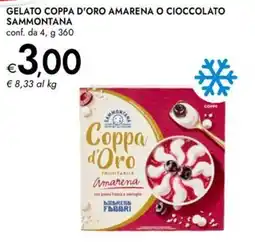 Bennet Gelato coppa d'oro amarena o cioccolato SAMMONTANA offerta