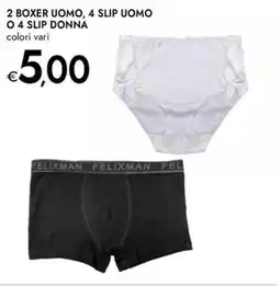 Bennet 2 boxer uomo, 4 slip uomo o 4 slip donna offerta