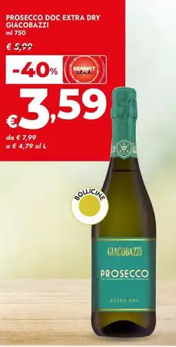 Bennet Prosecco doc extra dry GIACOBAZZI offerta