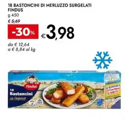 Bennet 18 bastoncini di merluzzo surgelati FINDUS offerta