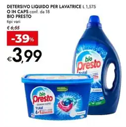 Bennet Detersivo liquido per lavatrice o in caps BIO PRESTO offerta